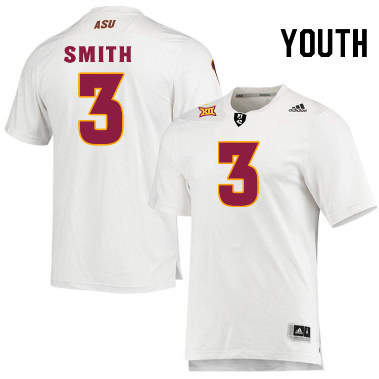 Youth #3 Jake Smith Arizona State Sun Devils College Football Jerseys Stitched-White